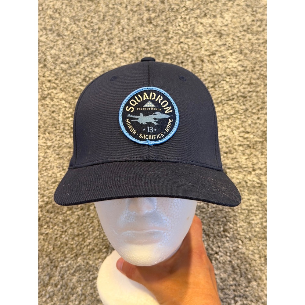 Port Authority Hat Mens L/XL Navy Squadron‎ Folds of Honor Flexfit Baseball Cap